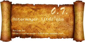 Ostermayer Titánia névjegykártya